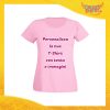 T-Shirt Donna Maglietta Rosa Personalizzata con Nome Foto Immagine Testo o Frase Gadget Eventi