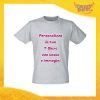 T-Shirt Uomo Maglietta Grigia Personalizzata con Nome Foto Immagini Testo o Frasi Gadget Eventi
