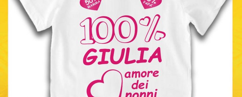 TSHIRT BIANCO 100% AMORE DEI NONNI ROSA