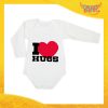 Body Manica Lunga Neonato Bodino Bimbo "I Love Hugs" Gadget Eventi