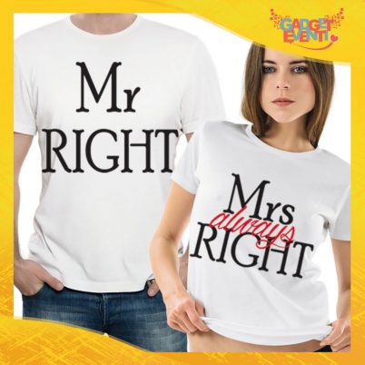 T-Shirt Coppia Maglietta "Mr and Mrs Right" Gadget Eventi