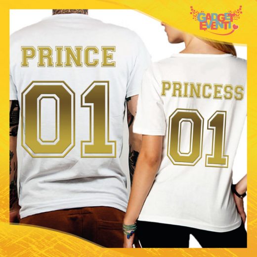 T-Shirt Coppia Retro Maglietta "Prince and Princess Oro" Gadget Eventi