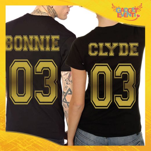 T-Shirt Coppia Retro Maglietta "Bonnie and Clyde Oro" Gadget Eventi