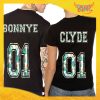 T-Shirt Coppia Retro Maglietta "Bonnie and Clyde Fiorato" Gadget Eventi