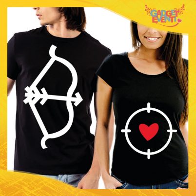 T-Shirt Coppia Maglietta "Freccia Bersaglio con Cuore" Gadget Eventi