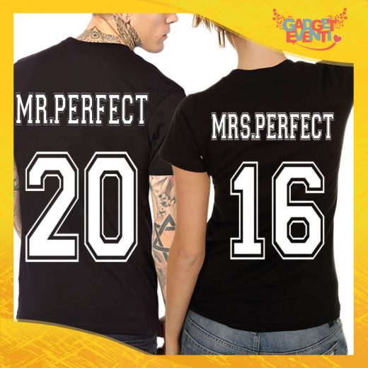 T-Shirt Coppia Retro Maglietta "Mr and Mrs Perfect" Gadget Eventi