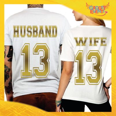T-Shirt Coppia Retro Maglietta "Husband and Wife Oro" Gadget Eventi