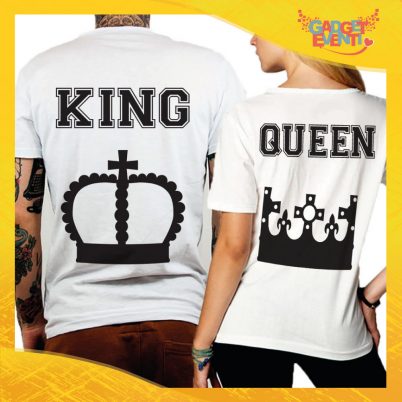 T-Shirt Coppia Retro Maglietta "King and Queen Corona" Gadget Eventi