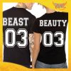 T-Shirt Coppia Retro Maglietta "Beast and Beauty" Gadget Eventi