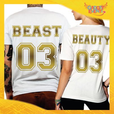 T-Shirt Coppia Retro Maglietta "Beast and Beauty Oro" Gadget Eventi