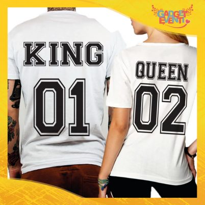 T-Shirt Coppia Retro Maglietta "King and Queen" Gadget Eventi