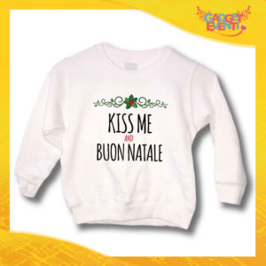 Felpa Bimbo Natalizia Bambino "Kiss Me and Buon Natale" Gadget Eventi