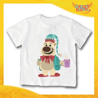 T-Shirt Bimbo Maglietta Natale "Orso in Piagiama" Gadget Eventi