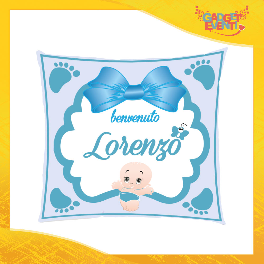 Cuscino Bambino Baby con nome personalizzabile Benvenuto