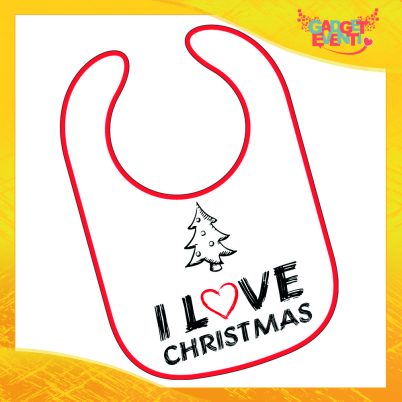 bavetto natalizio " I Love Christmas "