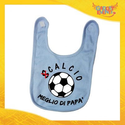 Bavetto Azzurro Bavaglino Bimbo Baby "Calcio Meglio di Papà" Gadget Eventi