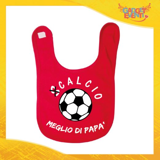 Bavetto Rosso Bavaglino Bimbo Baby "Calcio Meglio di Papà" Gadget Eventi