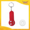 Portachiavi Rosso Multifunzione ad anello "Smile" disco carrello spesa Gadget Eventi