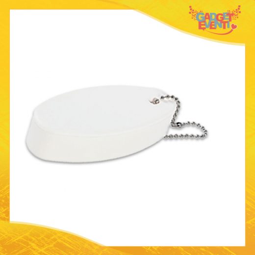 Portachiavi Bianco con catena in metallo "Floater" antistress galleggiante Gadget Eventi