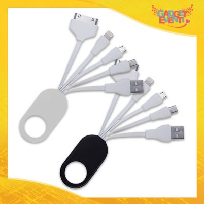 Cavo per Ricarica 5 in 1 "Connection" lightning 30 pin micro mini USB Gadget Eventi