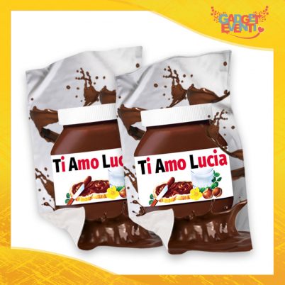 Coppia di Plaid Coperte in Pile "Ti Amo Nome Personalizzato Cioccolato" San Valentino Gadget Eventi