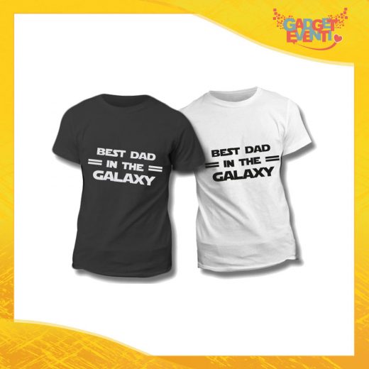 Maglietta T-Shirt Regalo Festa del Papà "Best Dad Galaxy" Gadget Eventi