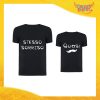 Coppia di T-Shirt Nere "Stesso Sorriso" Maglietta Padre Figlio Maglia Idea Regalo Festa del Papà Gadget Eventi