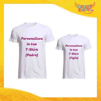Personalizza la tua Coppia di T-Shirt Magliette Padre Figlio Idea Regalo Festa del Papà Gadget Eventi