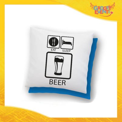 Cuscino Quadrato "Eat Sleep Beer" Idea Regalo Festa del Papà Gadget Eventi