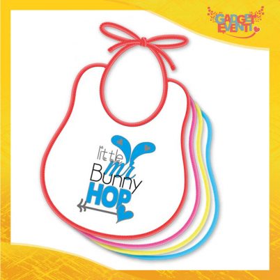 Bavetto Bavaglino Bimbo Maschietto "Little Bunny Hop" idea regalo Pasqua Gadget Eventi