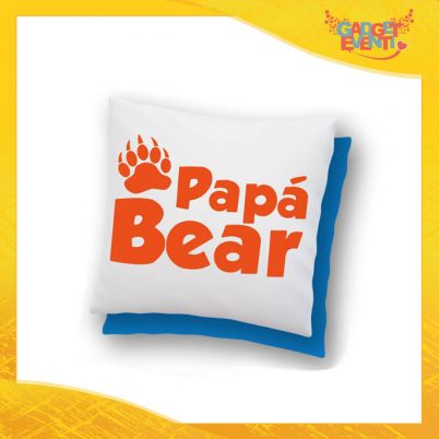 Cuscino Quadrato "Papà Bear Impronta" Idea Regalo Festa del Papà Gadget Eventi