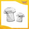 Coppia di T-Shirt Bianche "Stesso Sorriso" Maglietta Padre Figlio Maglia Idea Regalo Festa del Papà Gadget Eventi