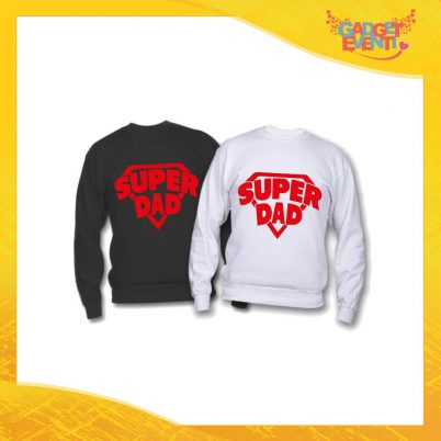 Felpa "Super Dad" Idea Regalo Originale Festa del Papà Gadget Eventi
