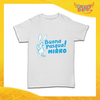 T-Shirt Bimbo Maschietto "Buona Pasqua Coniglio" Regalo Pasquale Pasqua Gadget Eventi