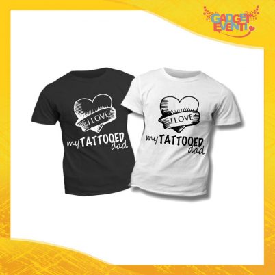 T-Shirt Bimbo "Love My Tattoed Dad" Idea Regalo Bambino Festa del Papà Gadget Eventi