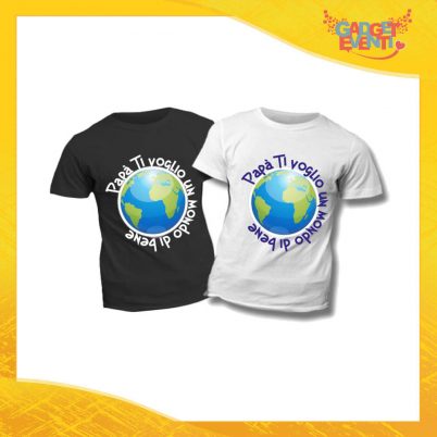 T-Shirt Bimbo "Un Mondo di Bene" Idea Regalo Bambino Festa del Papà Gadget Eventi