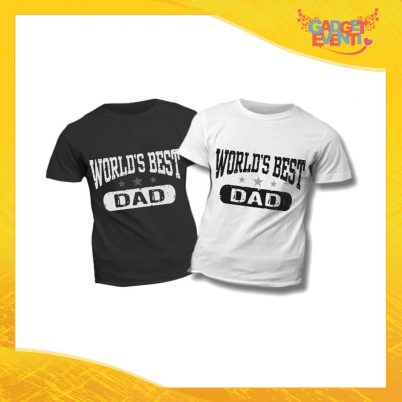 T-Shirt Bimbo "World's Best Dad" Idea Regalo Bambino Festa del Papà Gadget Eventi