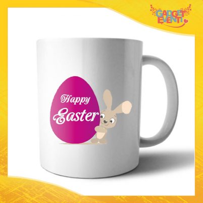 Tazza per la Colazione Femminuccia "Happy Easter Uovo" Mug Idea Regalo Pasquale Pasqua Gadget Eventi
