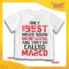 T-Shirt Bambino Bambina Bianca Grafica Rossa "Only The Best" Idea Regalo Festa di Compleanno Gadget Eventi
