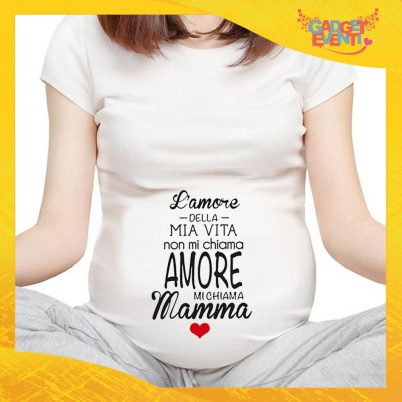 T-shirt Premaman "Amore della Mia Vita" idea regalo festa della mamma gadget eventi