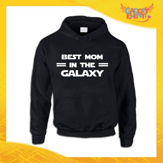 Felpa Nera "Best Mom Galaxy" Idea Regalo Festa della Mamma Gadget Eventi