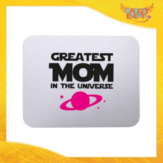 Mouse Pad femminuccia "Greatest Mom Universe" tappetino pc ufficio idea regalo festa della mamma gadget eventi