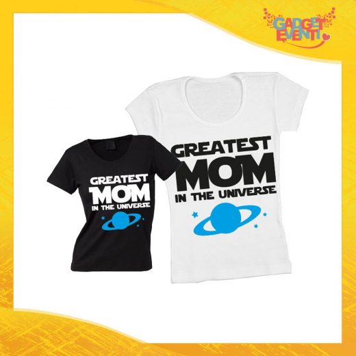 Maglietta, t-shirt idea regalo festa della mamma maschietto "Greatest Mom Universe" - Gadget Eventi