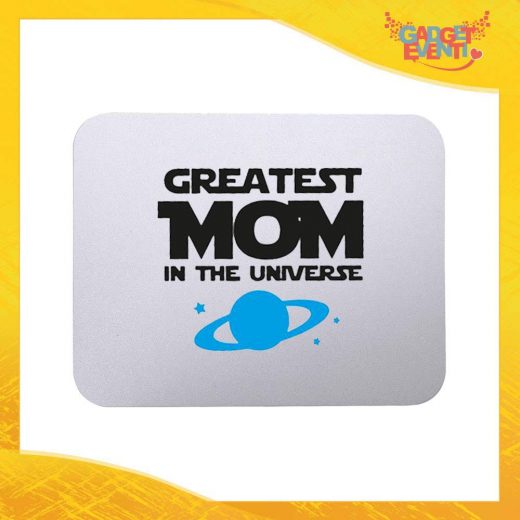Mouse Pad maschietto "Greatest Mom Universe" tappetino pc ufficio idea regalo festa della mamma gadget eventi