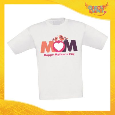 Maglietta Bambino Bambina "Happy Mother's Day" Idea Regalo T-shirt Festa della Mamma Gadget Eventi