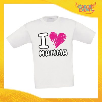 Maglietta Bambino Bambina "I Love Cuore" Idea Regalo T-shirt Festa della Mamma Gadget Eventi