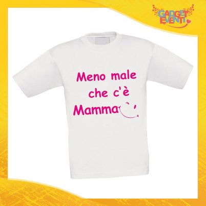 Maglietta Bambino Bambina "Meno male che ci sei" Idea Regalo T-shirt Festa della Mamma Gadget Eventi