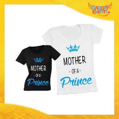 Maglietta, t-shirt idea regalo festa della mamma maschietto "Mother Prince Princess" - Gadget Eventi
