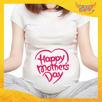 T-shirt Premaman Bianca Femminuccia "Mother's Day" idea regalo festa della mamma gadget eventi