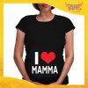 T-shirt Premaman Nera "Love Cuore" idea regalo festa della mamma gadget eventi